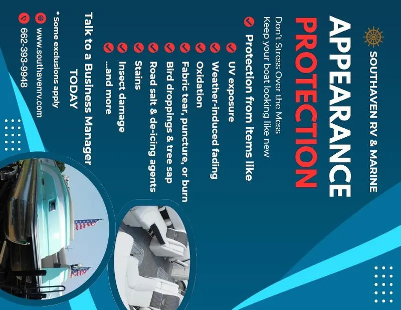 Slide: The Image of Promotional flyer for 2023 Bennington 22 SXL boat appearance protection services by Southaven RV & Marine. - 9