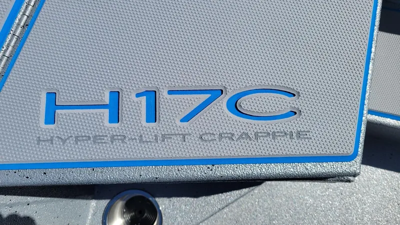 Slide: The Image of 2025 Xpress H17C Hyper-Lift Crappie boat detail with textured surface. - 6