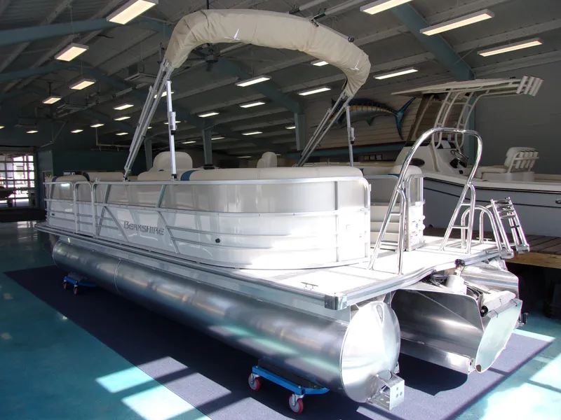 Slide: The Image of 2023 Berkshire CTS Series 24RFX pontoon boat in a showroom. - 39