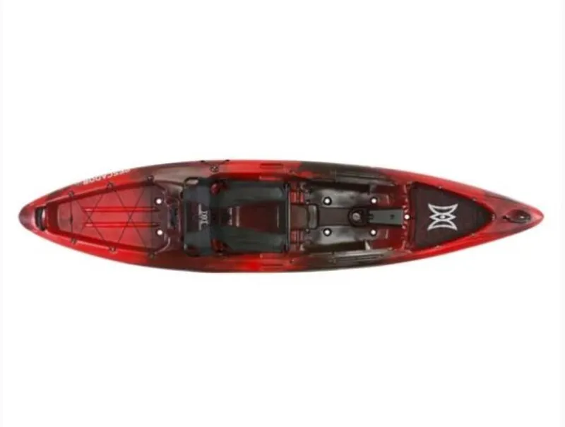 Slide: The Image of 2023 Perception Kayaks Pro 12, red sit-on-top kayak, top view. - 5