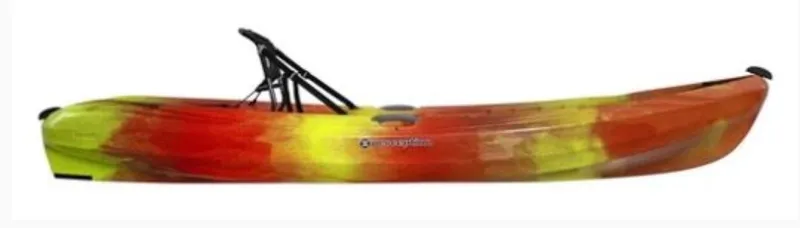 Slide: The Image of 2023 Perception Kayaks Tribe 9.5 in vibrant red, yellow, and green colors. - 11
