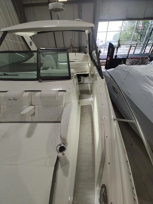 Slide: The Image of 2020 Sea Ray Sundancer 320 in a boatyard. - 20