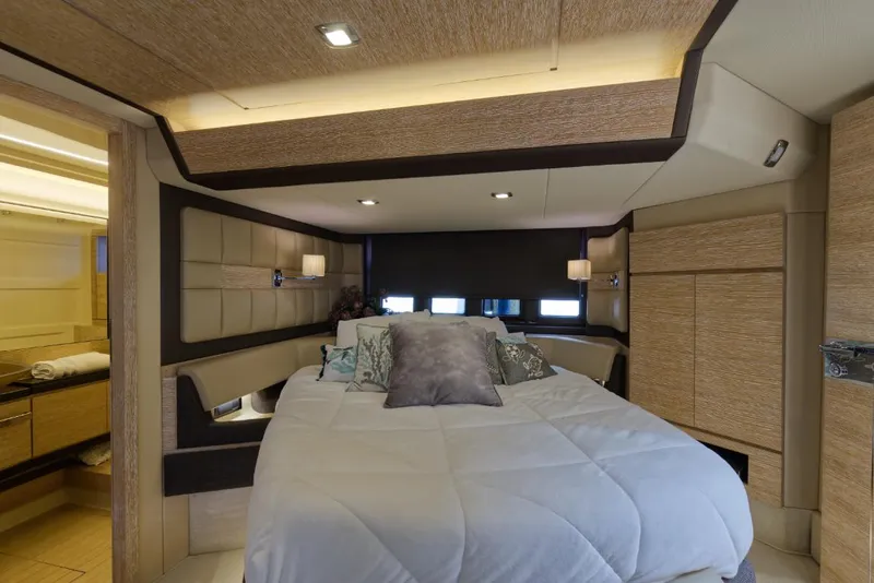 Slide: The Image of Luxurious bedroom interior of 2015 Azimut 64 Flybridge yacht with modern design. - 32