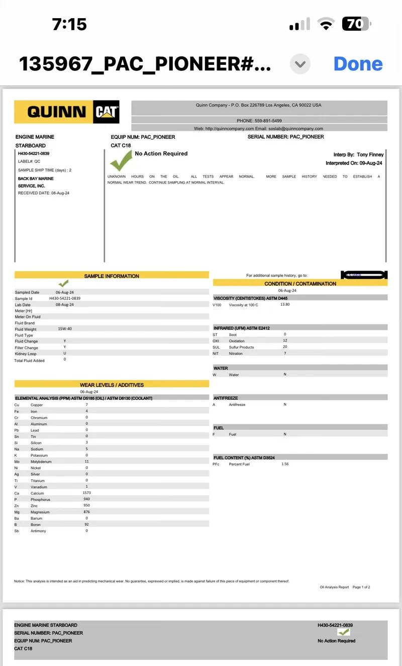 Slide: The Image of A document screenshot from Quinn CAT, featuring equipment details and specifications. - 49