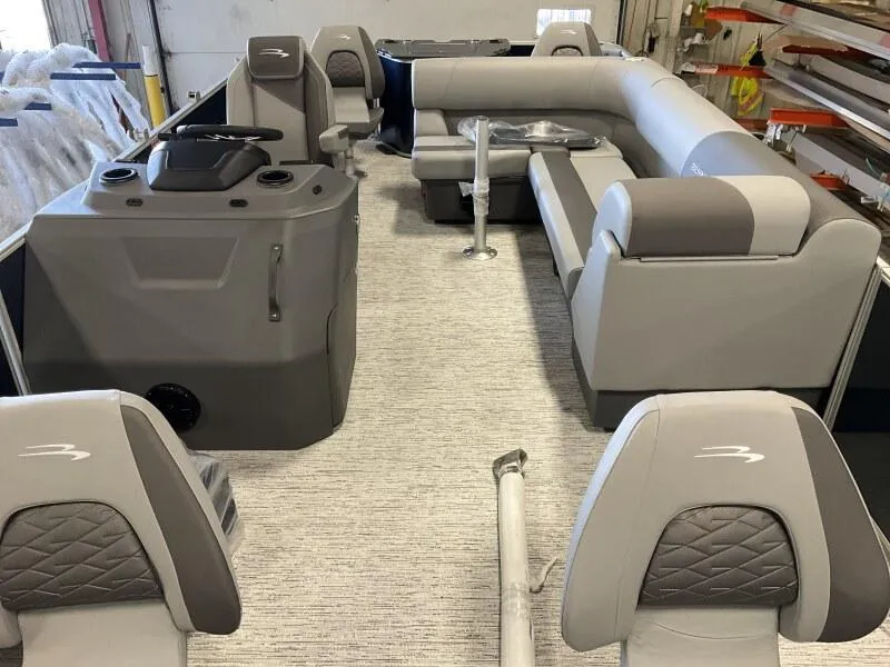 Slide: The Image of 2025 Bennington 22 SF Family Pontoon with four fishing seats and spacious seating. - 25