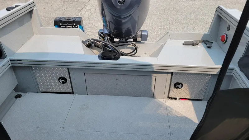 Slide: The Image of 2026 Smoker Craft Phantom 18 X2 boat interior with Yamaha 150 hp engine. - 10