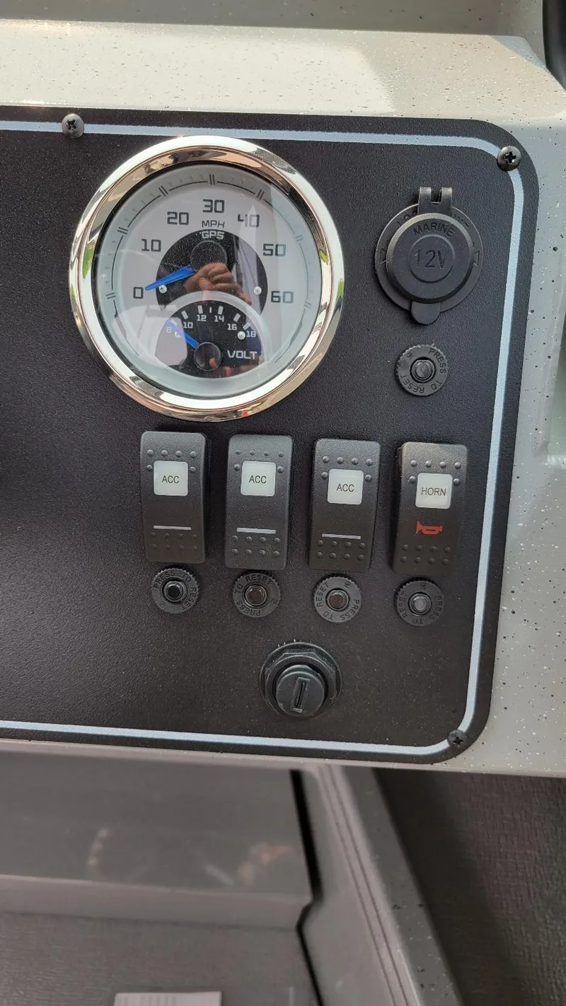 Slide: The Image of Control panel of 2026 Smoker Craft Phantom 18 X2 boat with Yamaha 150 hp engine. - 26