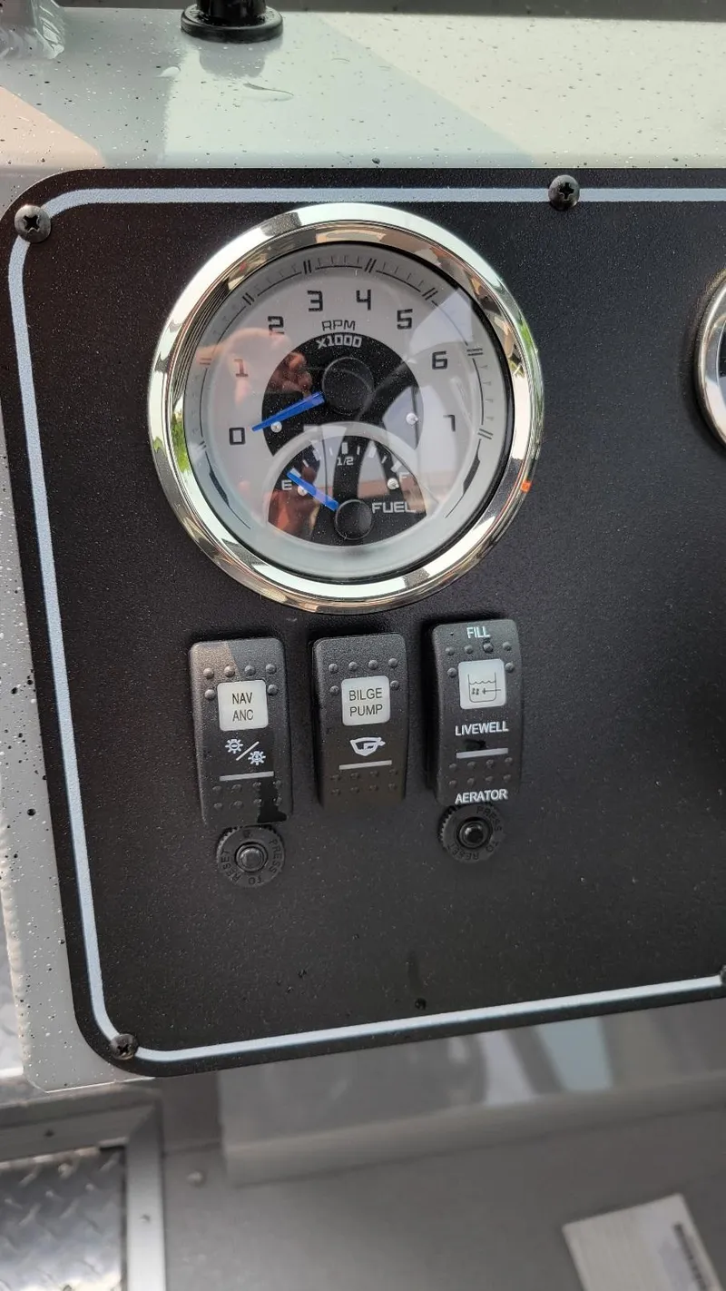 Slide: The Image of Control panel of 2026 Smoker Craft Phantom 18 X2 boat with Yamaha 150 hp engine. - 27