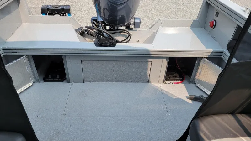 Slide: The Image of 2026 Smoker Craft Phantom 18 X2 boat interior with Yamaha 150 hp engine. - 32