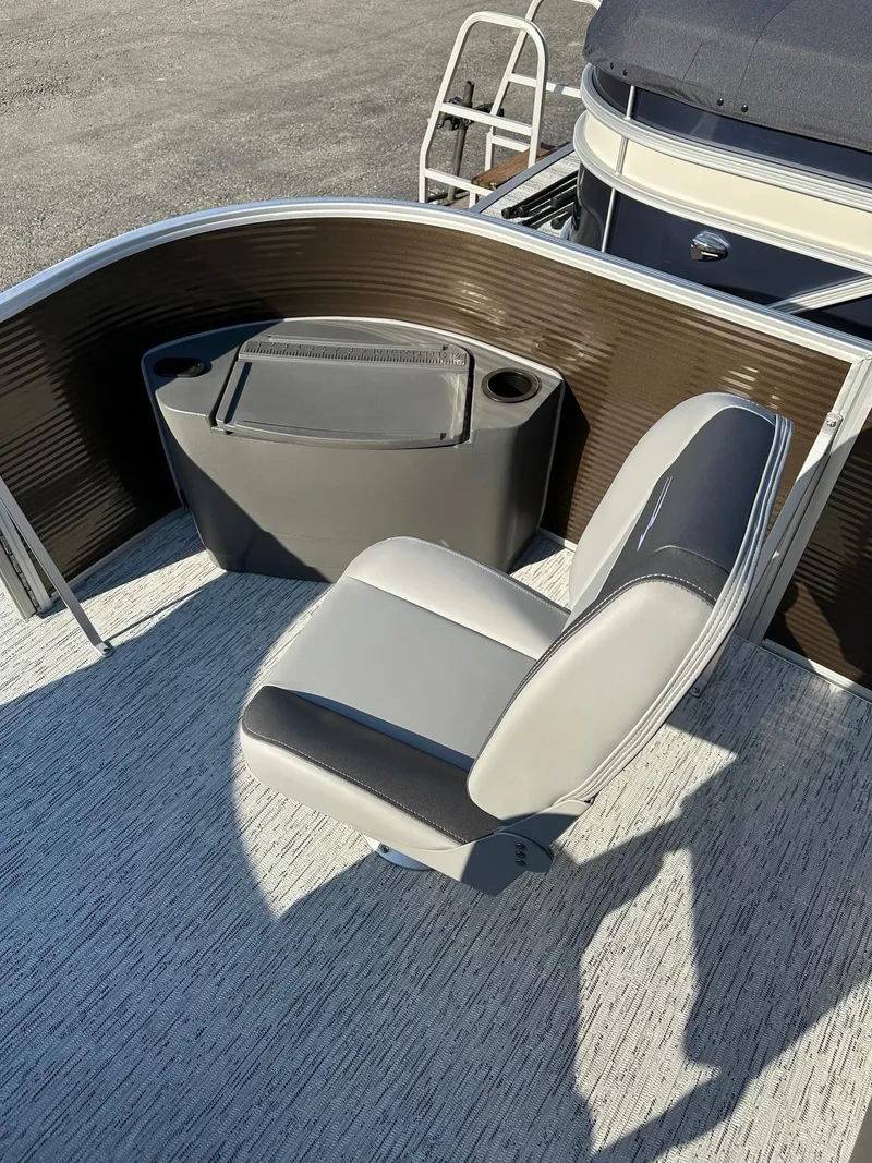 Slide: The Image of 2025 Bennington 188 SS Family Fish Pontoon interior with seating and storage. - 16