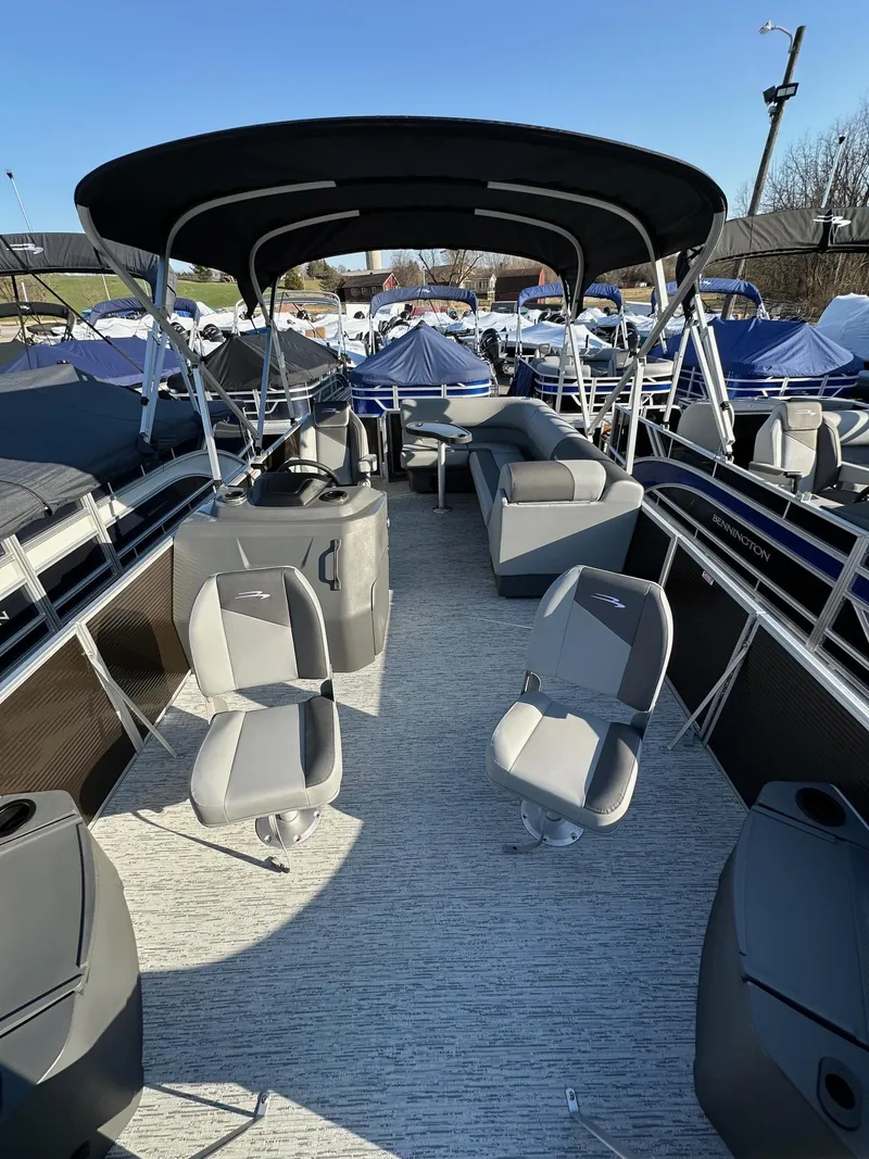 Slide: The Image of 2025 Bennington 188 SS Family Fish Pontoon with seating and canopy, in stock. - 26