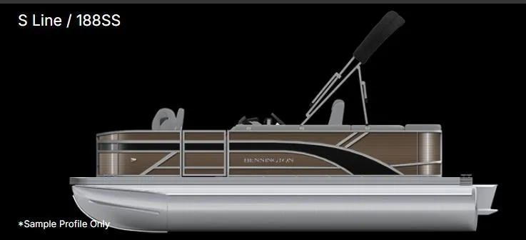 Slide: The Image of 2025 Bennington 188 SS Family Fish Pontoon, side view, sleek design, in stock. - 27