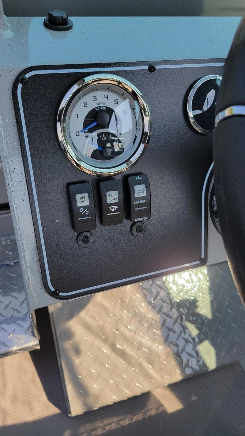 Slide: The Image of Dashboard of 2026 Smoker Craft Pro Sportsman 2072 with Yamaha 150 controls. - 7