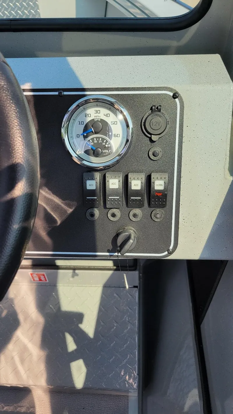 Slide: The Image of Dashboard of 2026 Smoker Craft Pro Sportsman 2072 with Yamaha 150 controls. - 8