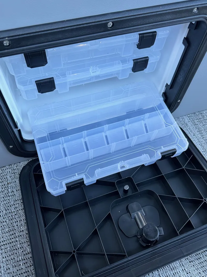 Slide: The Image of Tackle storage compartment on 2025 Bennington 21 SF Family fishing boat. - 25