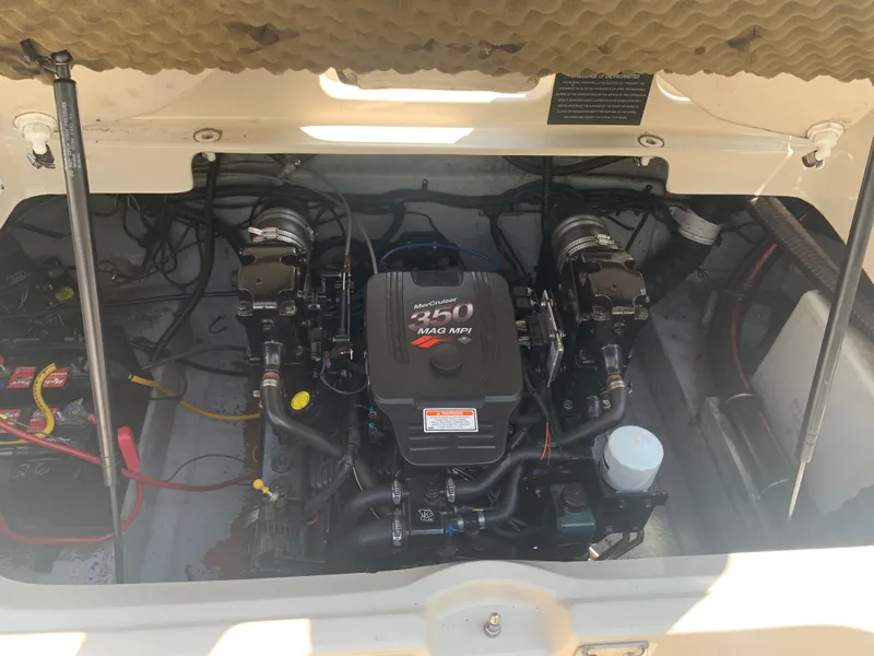 Slide: The Image of 2004 Crownline 270 BR engine compartment with MerCruiser 350 MAG MPI engine. - 22