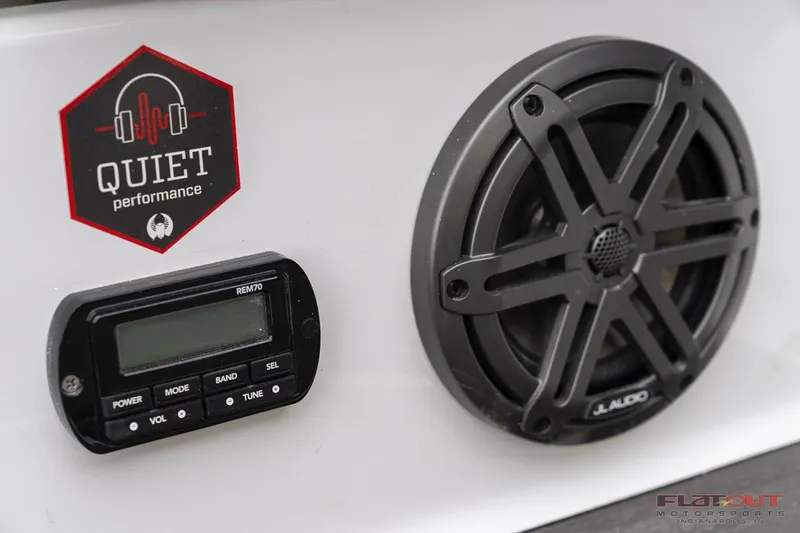 Slide: The Image of 2023 Scarab 215 ID boat audio system with JL Audio speaker and control panel. - 23