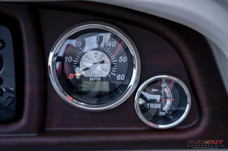 Slide: The Image of Close-up of 2023 South Bay 224RSLE275 speedometer and trim gauge. - 11