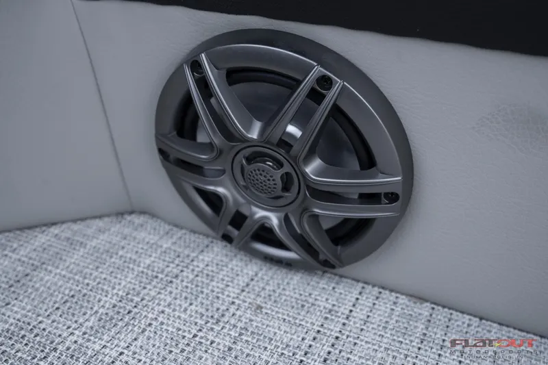 Slide: The Image of 2023 South Bay 224RSLE275 boat speaker on gray interior. - 18