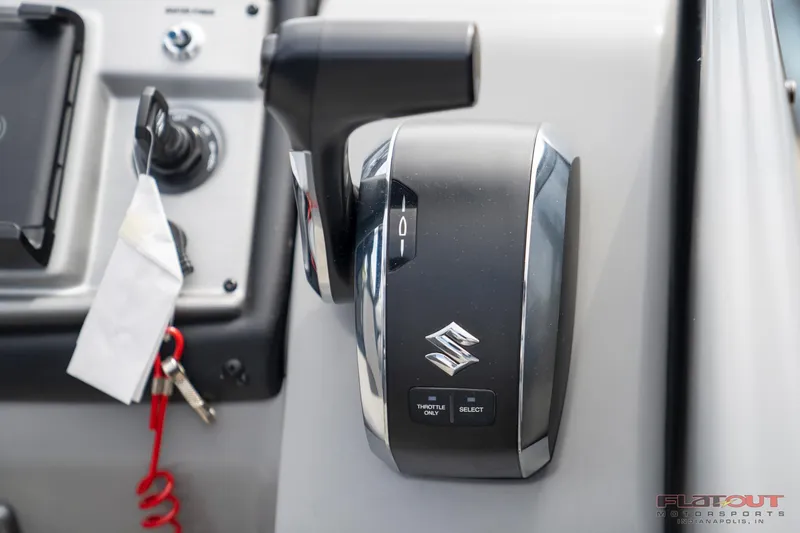 Slide: The Image of 2023 South Bay 525 3.0 Entertain 200HP boat control panel with Suzuki throttle. - 13