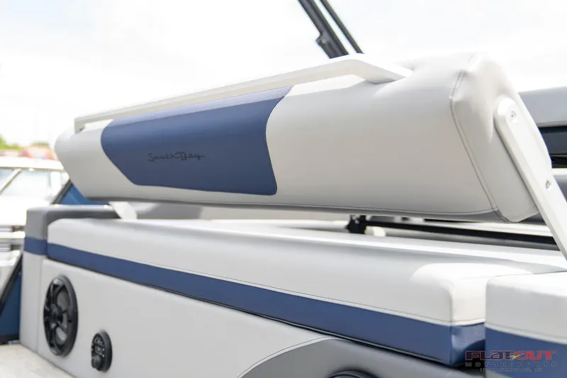 Slide: The Image of 2023 South Bay 525 3.0 Entertain 200HP boat interior seating and speaker system. - 24