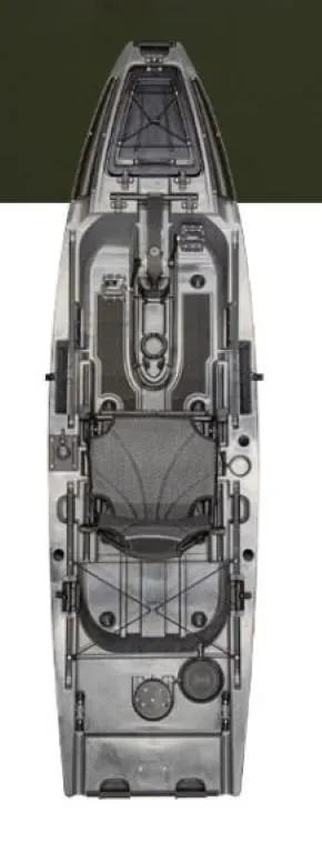 Slide: The Image of 2023 Native Watercraft SLAYER PROPEL 10 MAX kayak, top view, grey color. - 6