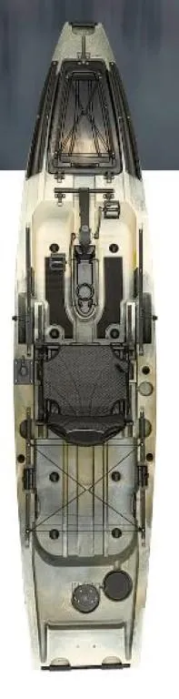 Slide: The Image of 2023 Native Watercraft Propel 12.5 Max kayak, top view, showcasing seating and pedal drive system. - 3