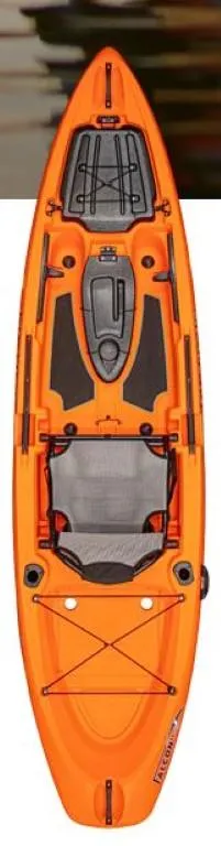 Slide: The Image of 2023 Native Watercraft Falcon 11 orange kayak, top view. - 11