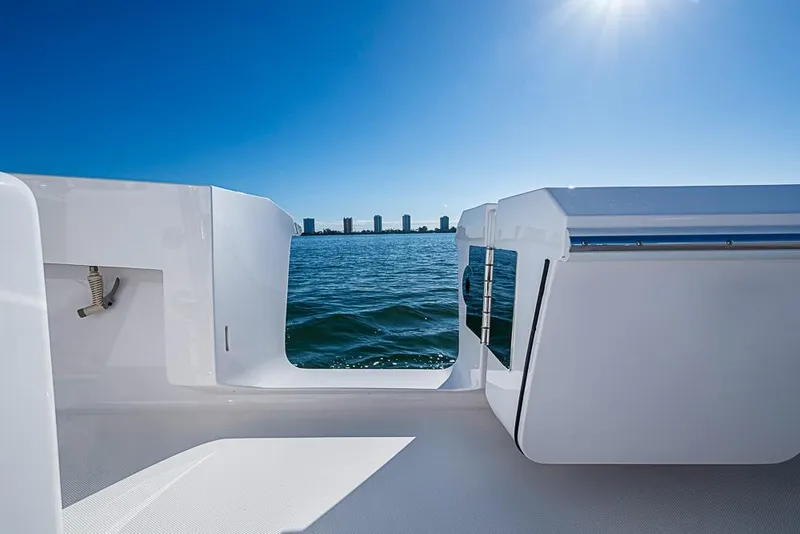 Slide: The Image of Sparks 46 boat 2026 with ocean view and skyline. - 56