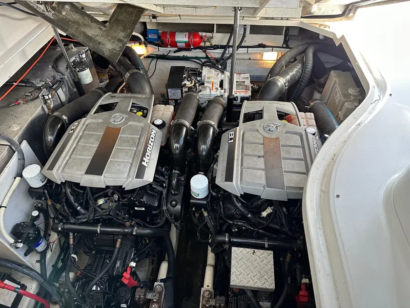 Slide: The Image of Engine compartment of a 2008 Sea Ray 330 Sundancer boat. - 31