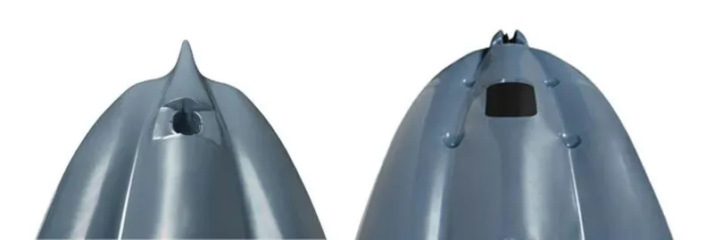 Slide: The Image of Close-up of 2023 Lightning Kayaks Nomad hull design, showcasing sleek, durable construction. - 4