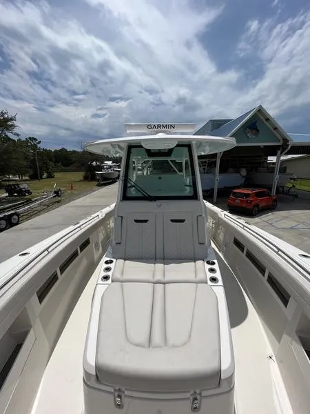 Slide: The Image of 2024 Sailfish 360 CC boat with Garmin navigation system. - 34