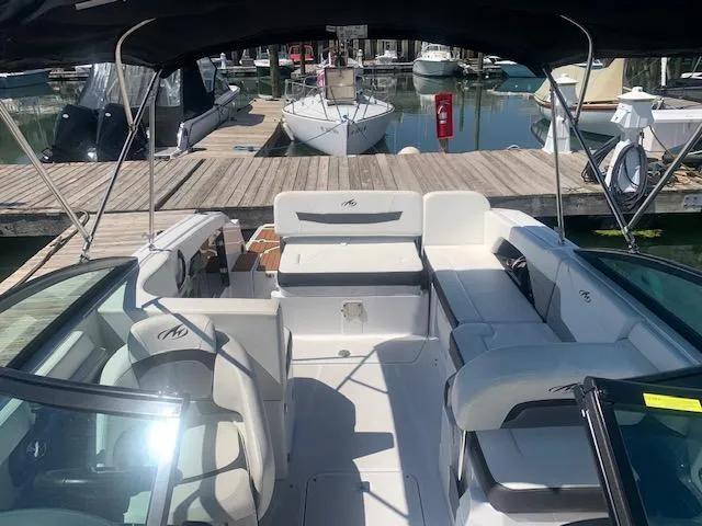 Slide: The Image of 2017 Monterey 258 SS boat interior at marina dock. - 3
