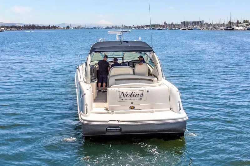 Slide: The Image of 2005 Sea Ray 390 Sundancer yacht cruising on a sunny day. - 9