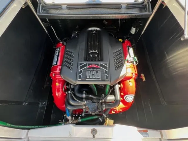 Slide: The Image of 2016 Nautique G21 boat engine compartment with PCM engine. - 20