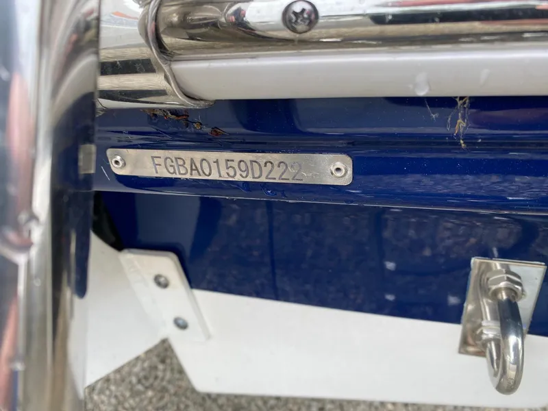 Slide: The Image of 2022 Chaparral 23 SSi boat hull identification number (HIN) plate. - 23