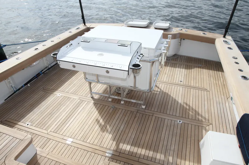 Slide: The Image of 2012 Custom Carolina Ritchie Howell 60 Sportfish deck with fishing station. - 49
