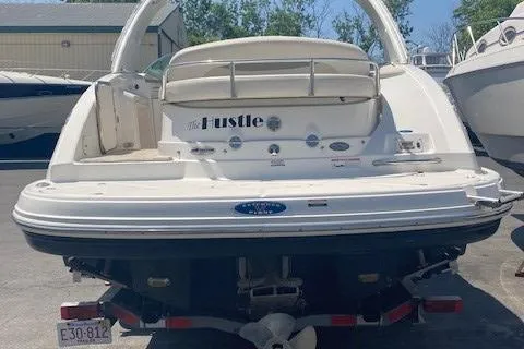 Slide: The Image of 2006 Chaparral 276 SSi boat on trailer, rear view. - 10