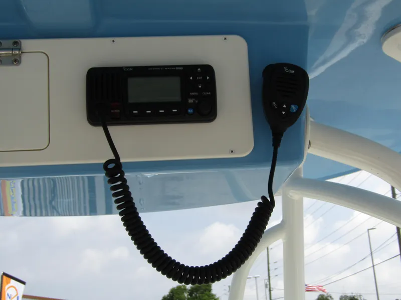 Slide: The Image of VHF radio system on 2024 Sailfish 242 CC boat. - 23