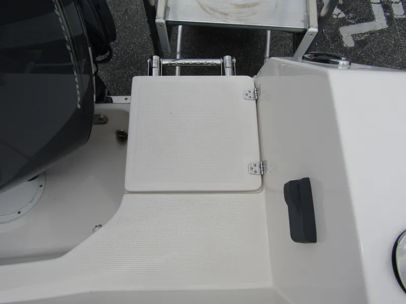 Slide: The Image of 2024 Sailfish 242 CC boat deck with hatch and ladder. - 39