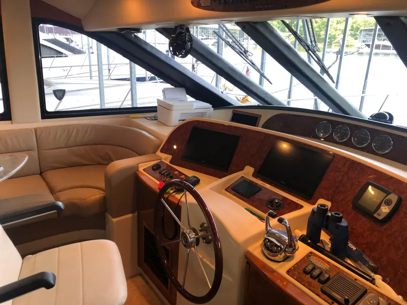 Slide: The Image of Interior view of 2007 Meridian 580 Pilothouse cockpit. - 44