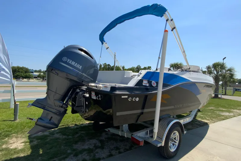 Slide: The Image of 2024 Starcraft SVX 191 boat with Yamaha outboard motor on trailer. - 3