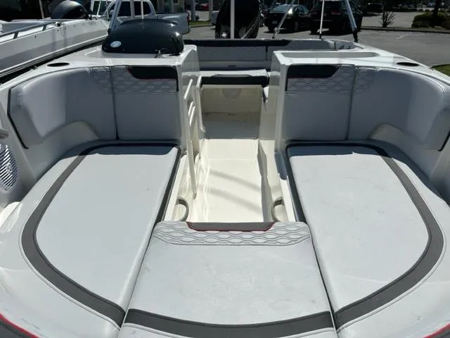 Slide: The Image of 2024 Bayliner Element M17 boat interior with spacious seating. - 6