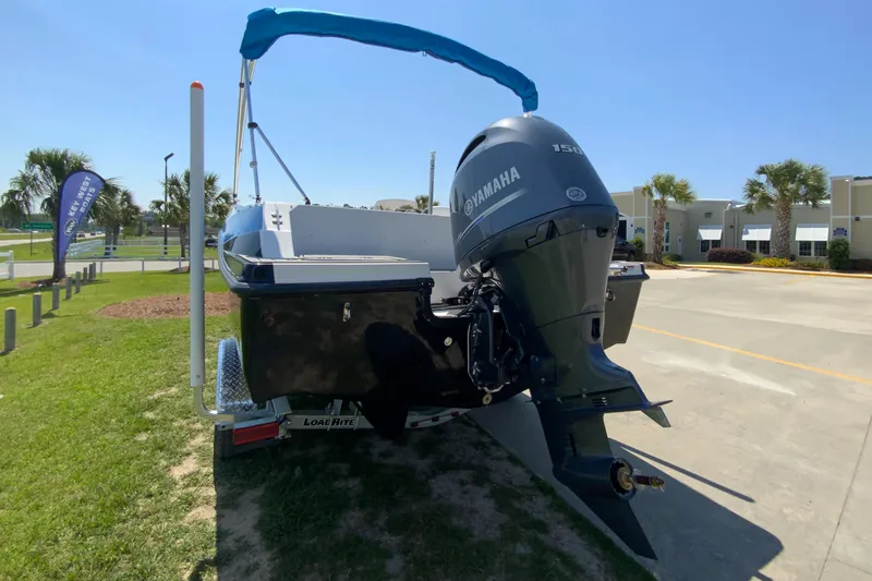 Slide: The Image of 2024 Starcraft SVX 191 boat with Yamaha outboard motor on trailer. - 2