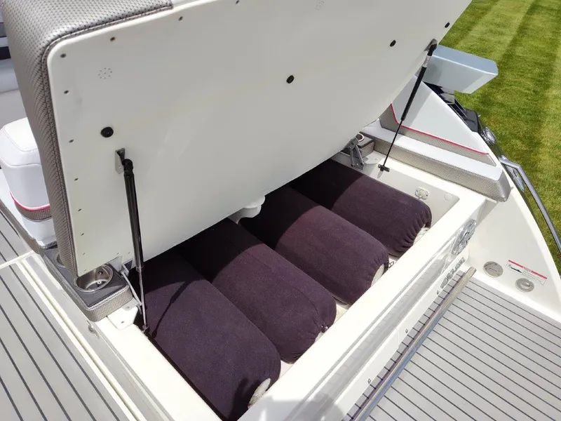 Slide: The Image of 2017 Formula 430 Super Sport Crossover storage compartment with cushioned seating. - 41