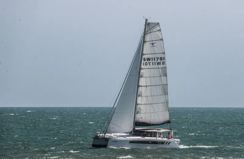 Slide: The Image of Seawind 1170 sailing on open sea, 2025 model. - 7