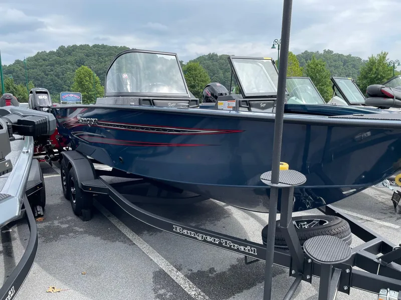 Slide: The Image of 2023 Ranger VX1888 WT boat on trailer in parking lot. - 5