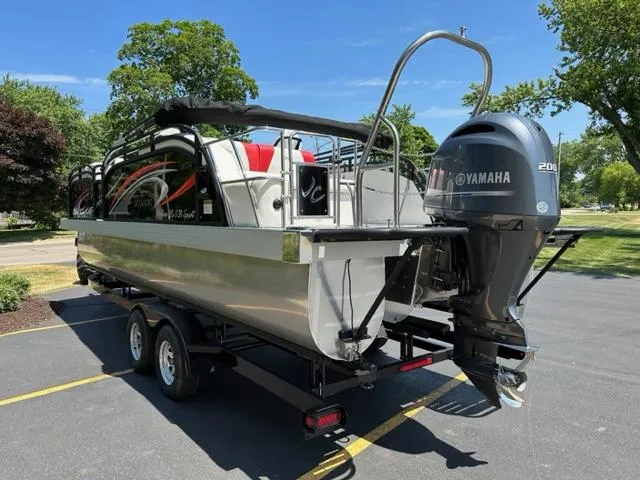 Slide: The Image of 2023 JC Neptoon 25 SB Sport pontoon boat with Yamaha engine on trailer. - 5
