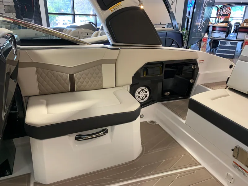 Slide: The Image of 2024 Monterey 278 Super Sport interior with luxurious seating and modern design. - 9