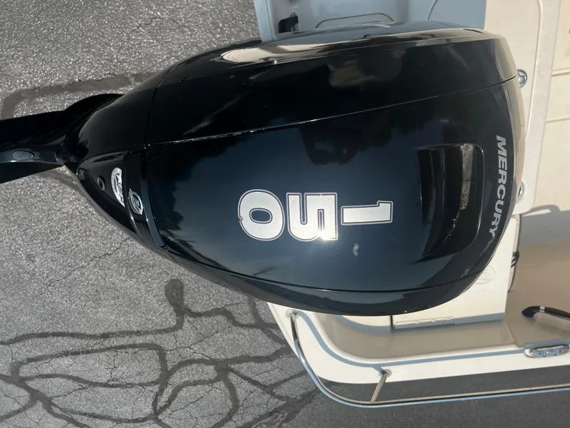 Slide: The Image of Mercury 150 outboard motor on 2020 Carolina Skiff 21 LS boat. - 18